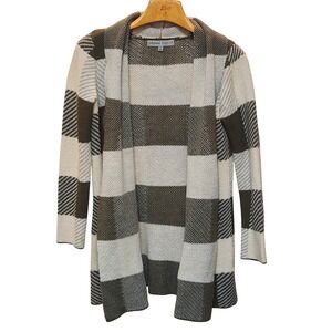 Absolutely Famous Women's Plaid Open Front Cardigan Sweater Size S Cozy Knit